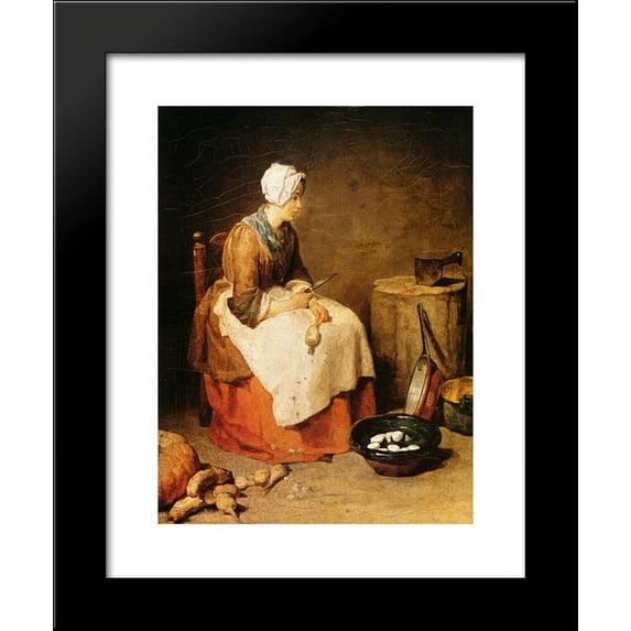 The kitchen maid 20x24 Framed Art Print by Jean-Baptiste-Simeon Chardin