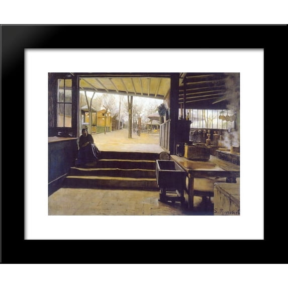The kitchens, Moulin de la Galette 20x24 Framed Art Print by Santiago Rusinol
