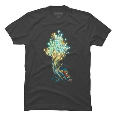 The knowledge tree Mens Charcoal Gray Graphic Tee - Design By Humans  2XL