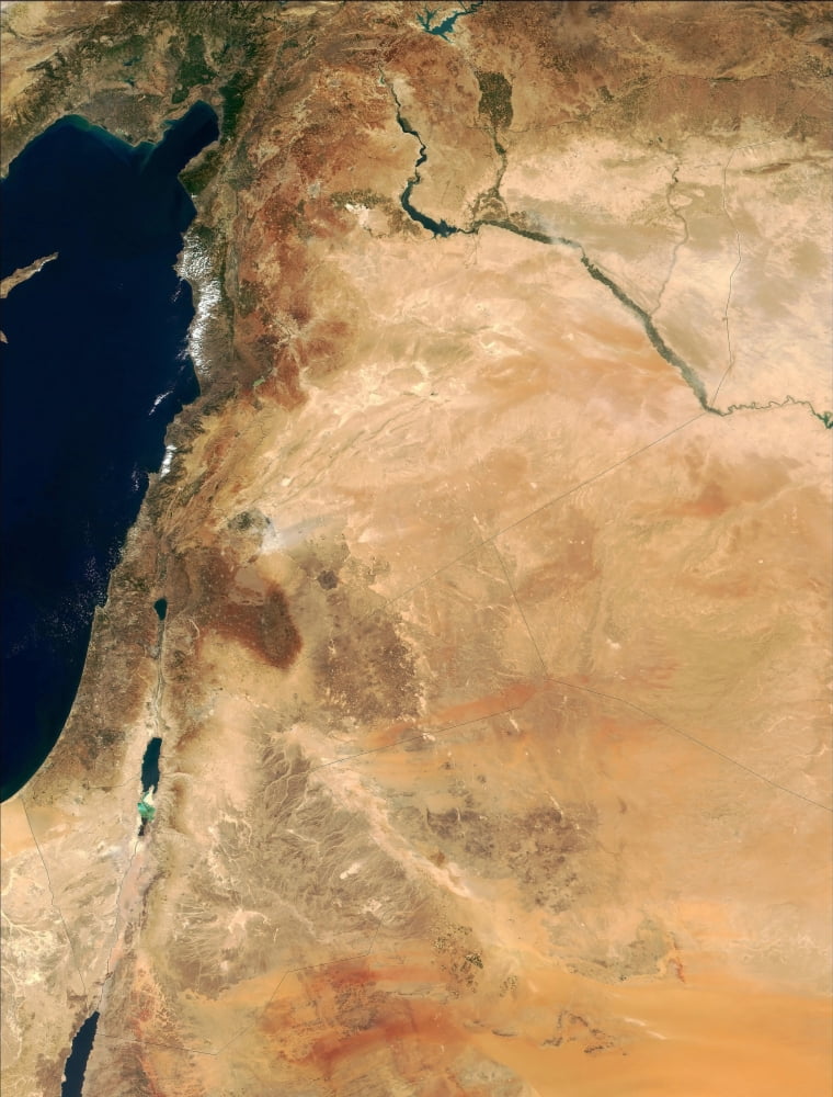 The lands of Israel along the eastern shore of the Mediterranean Sea Canvas Art - Stocktrek Images (24 x 32)
