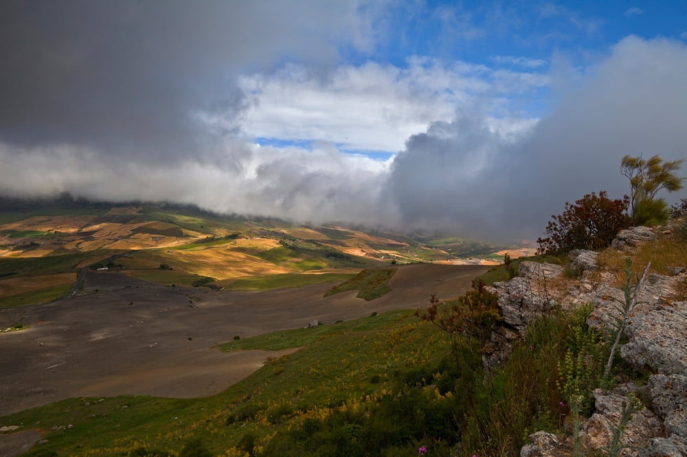 The landscape near the Roman ruins of Acinipo Near Ronda in the Province of Malaga Spain Canvas Art - Panoramic Images (36 x 12)