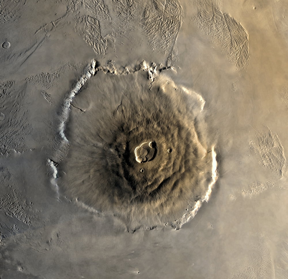 The largest known volcano in the solar system Olympus Mons Canvas Art - Stocktrek Images (29 x 28)