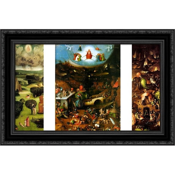 The last judgement 24x18 Black Ornate Wood Framed Canvas Art by Bosch, Hieronymus