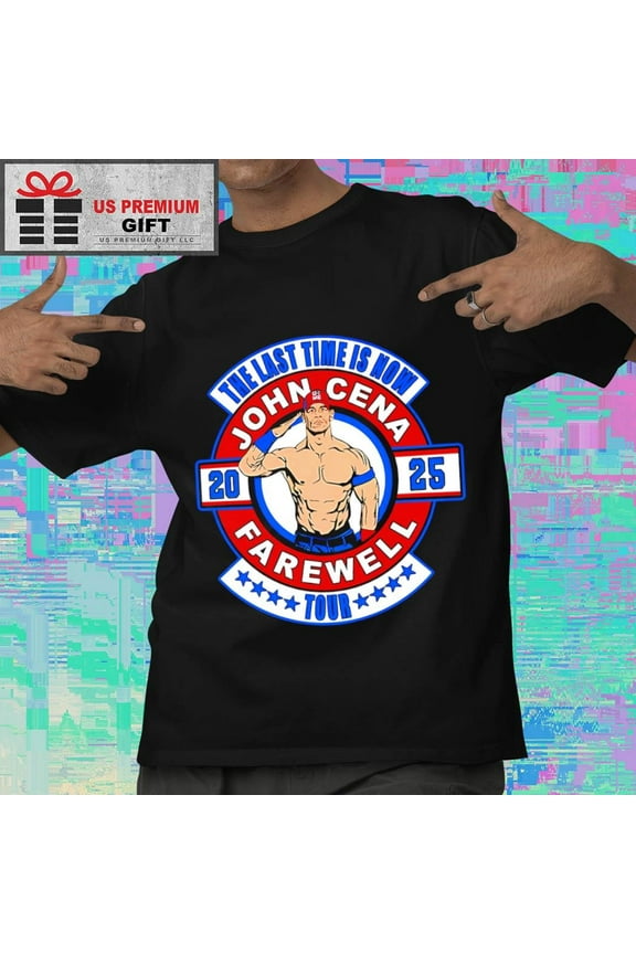 The last time is now John Cena farewell tour 2025 circle logo shirt ,Black Color,Size L