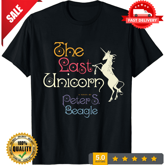 The last unicorn by peter s beagle 1968 book cover reproduction fan art tshirt, LIMITED EDITION-TH65068