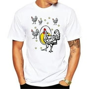 BORYLIN The latest fashion men's Roseanne Chicken funny print casual short-sleeved men's T-shirt