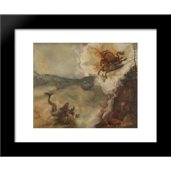 The liberation of Andromeda 20x24 Framed Art Print by Hans von Aachen