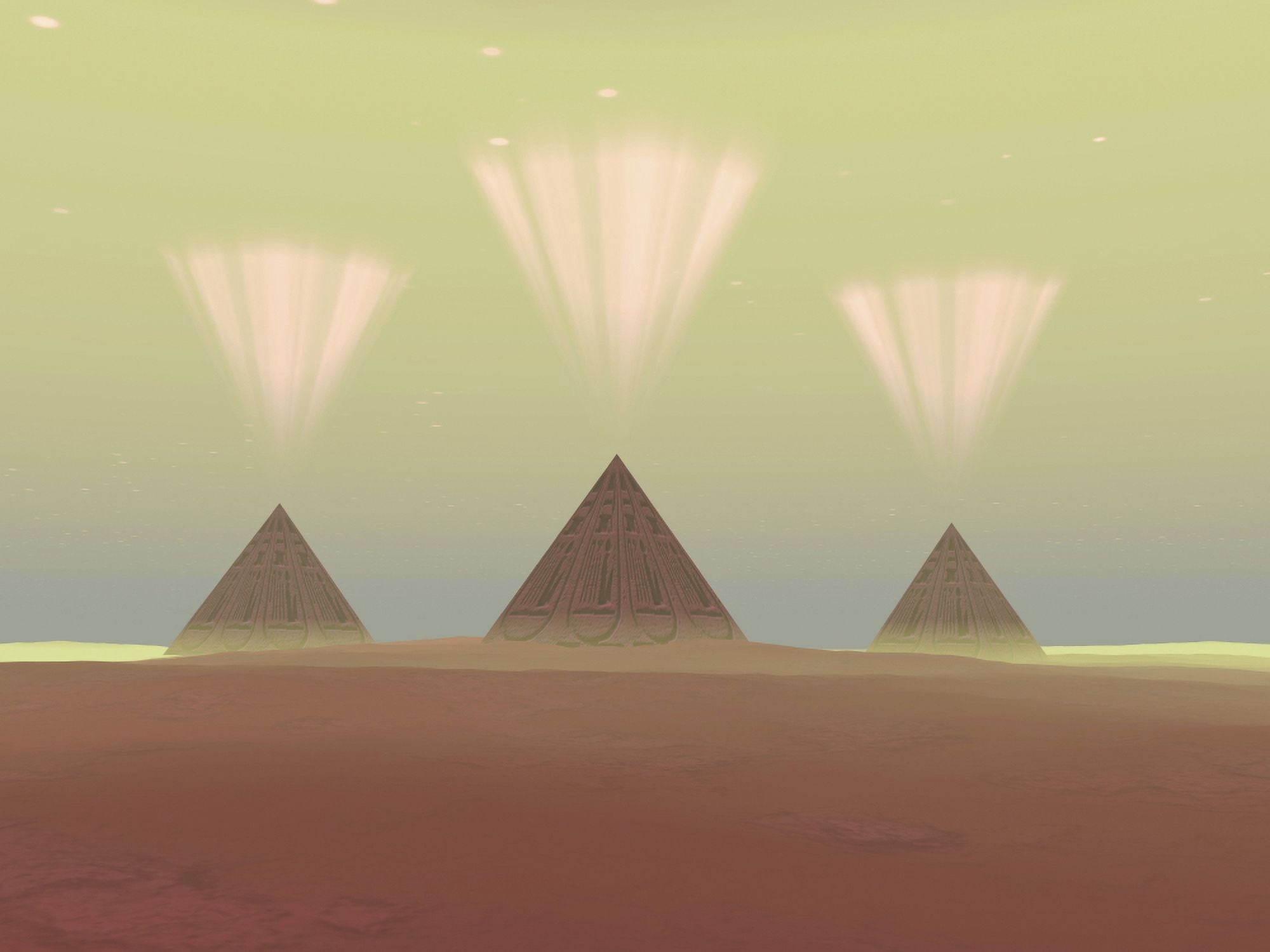 The lights from ancient pyramids join with the stars overhead Canvas Art - Corey FordStocktrek Images (17 x 13)