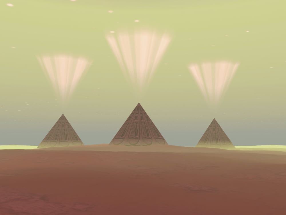 The lights from ancient pyramids join with the stars overhead Canvas Art - Corey FordStocktrek Images (33 x 25)