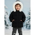 thumbnail image 1 of HILEELANG Toddler Baby Kids Winter Puffer Jacket with Detachable Hood and Faux Fur Trim – Warm Windproof Water-Resistant Coat for Boys and Girls 12M–7T, Black, 1 of 9