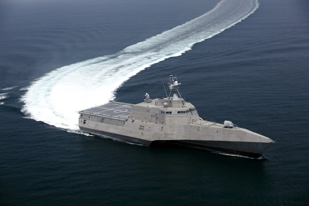 The littoral combat ship Independence underway during builders trials in the Gulf of Mexico Canvas Art - Stocktrek Images (34 x 23)