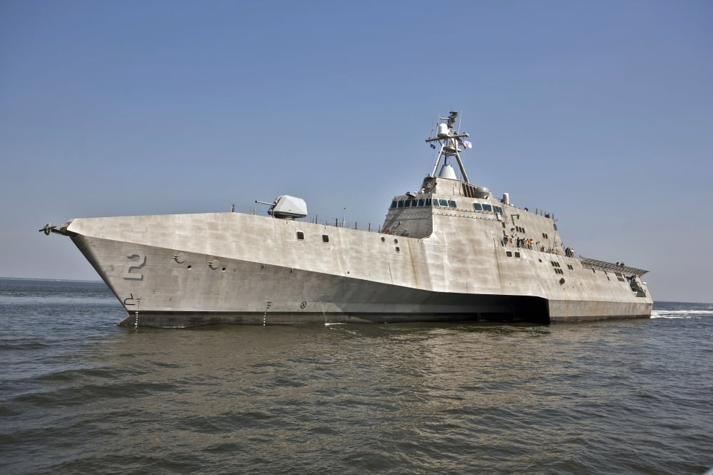 The littoral combat ship Independence underway during builders trials in the Gulf of Mexico Canvas Art - Stocktrek Images (35 x 23)