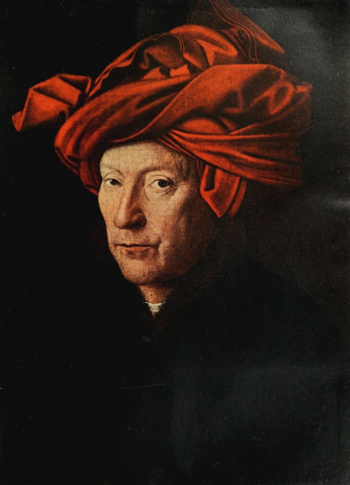 The man with the red chaperon History of Painting 1911 Canvas Art - Jan Van Eyck (18 x 24)