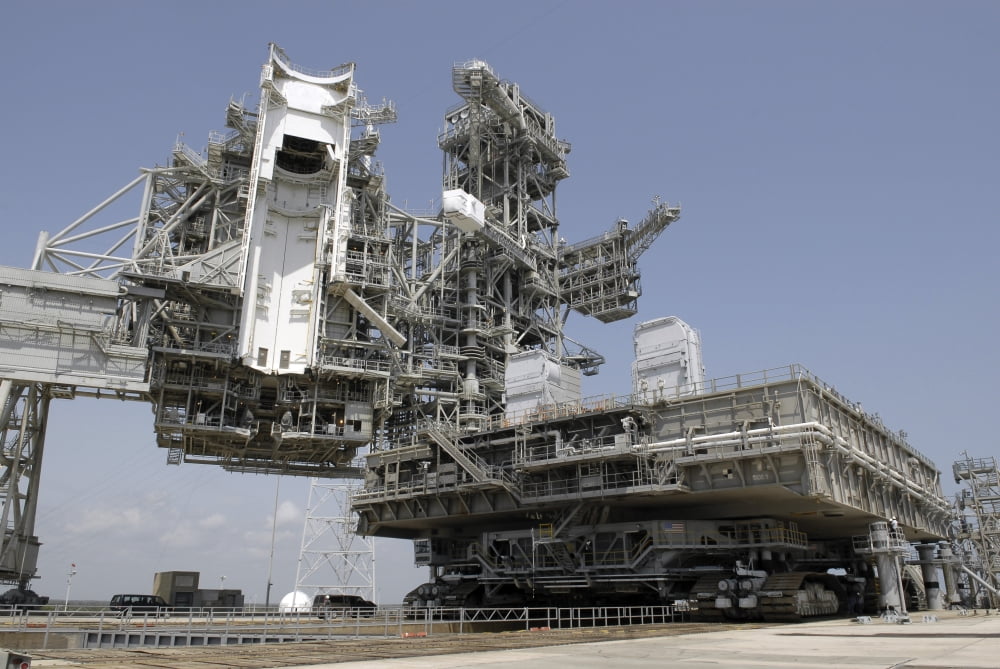 The mobile launcher platform is being moved via the crawler-transporter underneath Canvas Art - Stocktrek Images (34 x 23)