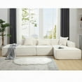 thumbnail image 1 of Modern Minimalist Terrycloth Fabric L-shaped Sofa 129.5*58*26.5 for Living Room, 1 of 13