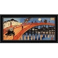 thumbnail image 1 of The moonlight fight between Yoshitsune and Benkei on the Gojobashi 40x22 Large Black Ornate Wood Framed Canvas Art by Utagawa Kuniyoshi, 1 of 2