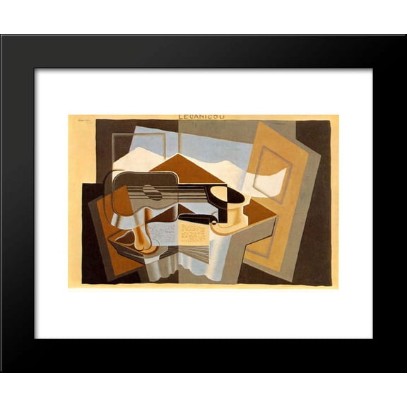 The mountain 'Le Canigou' 20x24 Framed Art Print by Juan Gris