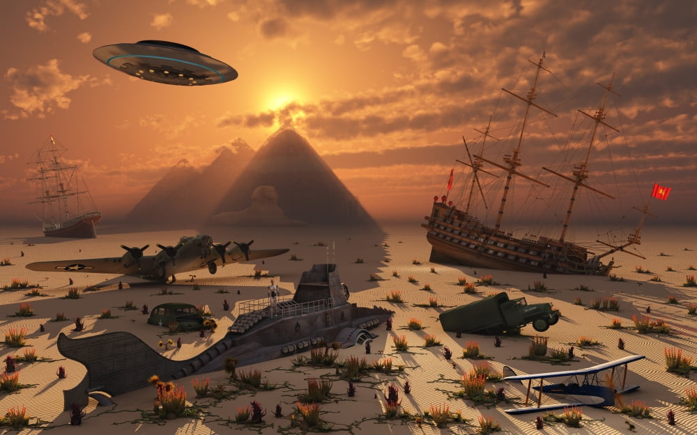 The mysterious Bermuda Triangle where aircraft and vessels vanish Canvas Art - Mark StevensonStocktrek Images (18 x 12)