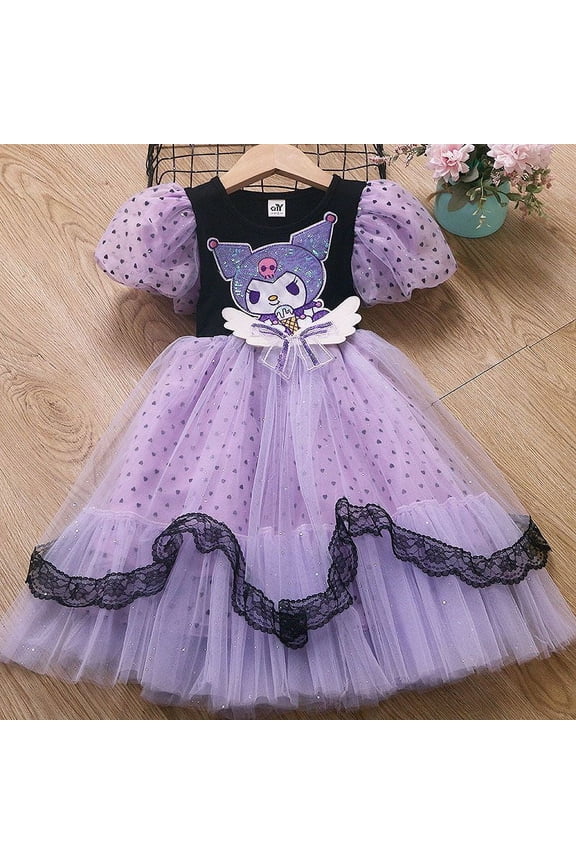 The new Sanrio series Kuromi summer soft and comfortable skin-friendly fashion cartoon versatile cute mesh princess dress