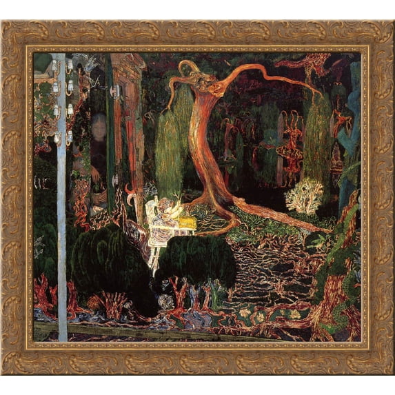 The new generation 24x20 Gold Ornate Wood Framed Canvas Art by Jan Toorop