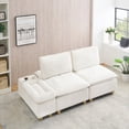 thumbnail image 1 of Modern Minimalist Flannel Sofa 74-inch with Storage & Cup Holders, 1 of 8