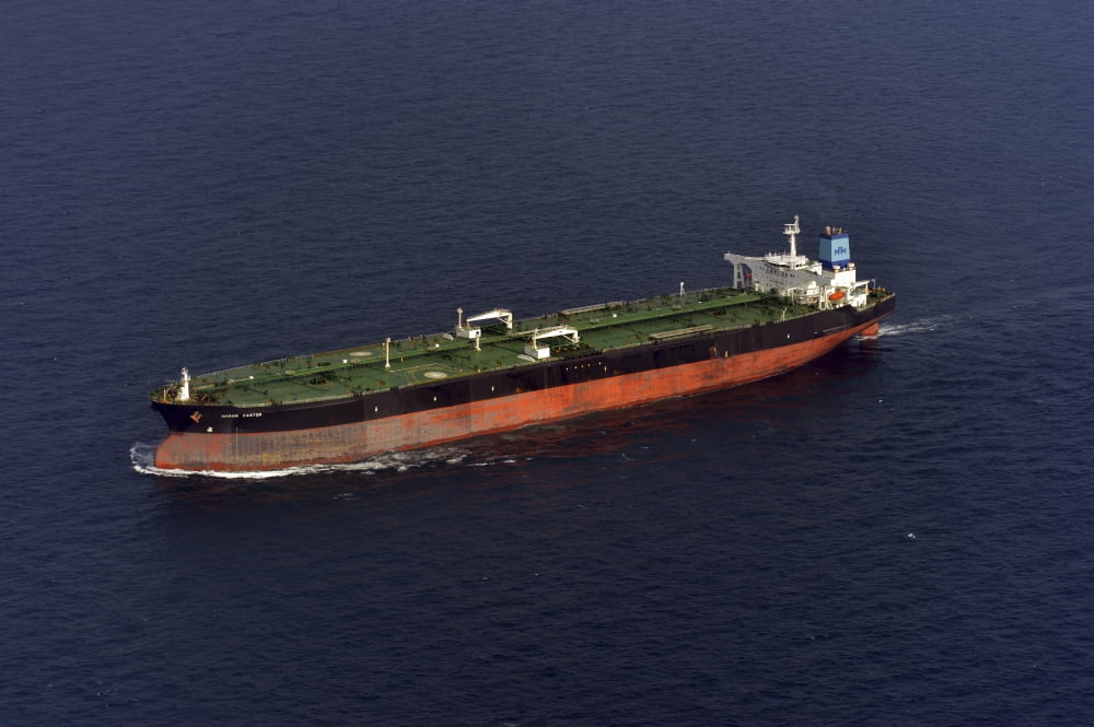 The oil tanker Maran Castor is underway in the Arabian Sea Canvas Art - Stocktrek Images (35 x 23)