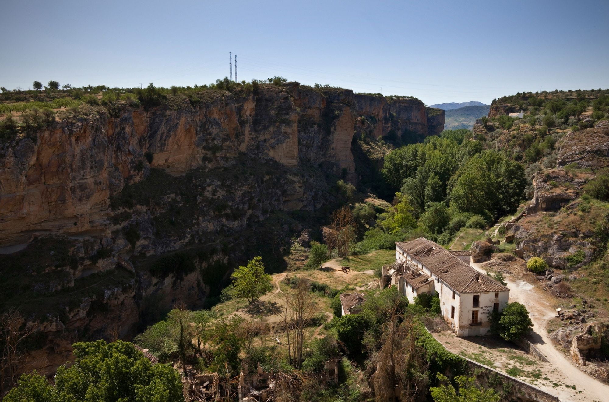 The old unused mill in the Alhama Gorge Alhama de Granada Granada Province Andalucia Spain Canvas Art - Panoramic Images (27 x 9)