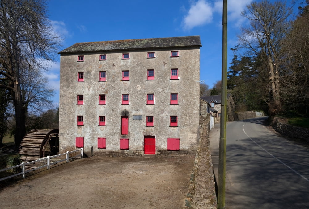 The old water wheel and flour-mill on the River Corock Foulkesmill County Wexford Ireland Canvas Art - Panoramic Images (12 x 36)