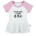 thumbnail image 1 of The one Where I turn ONE Funny Dresses For Baby, Newborn Babies Skirts, Infant Princess Dress, 0-24M Kids Graphic Clothes (Pink Raglan Dresses, 18-24 Months), 1 of 4