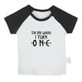 thumbnail image 1 of The one Where I turn ONE Funny T shirt For Baby, Newborn Babies T-shirts, Infant Tops, 0-24M Kids Graphic Tees Clothing (Short Black Raglan T-shirt, 0-6 Months), 1 of 4