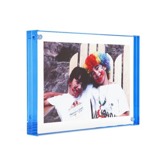The original acrylic MAGNET FRAME with Blue edge by Canetti - 4x6