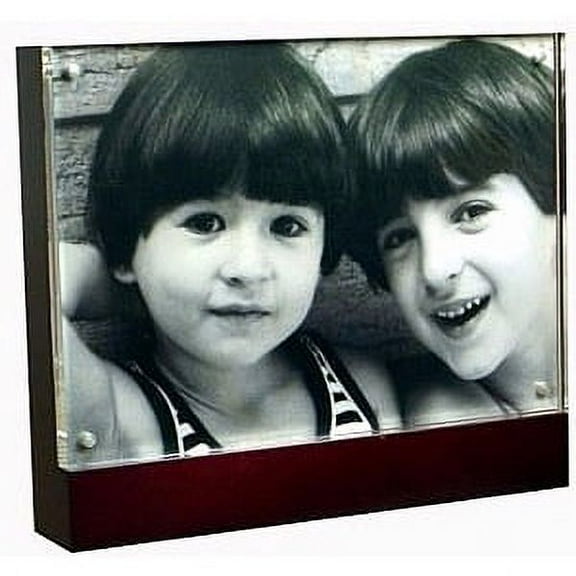 The original acrylic MUSEUM MAGNET 2 5x3 5 FRAME with mahogany base - 2.5x3.5