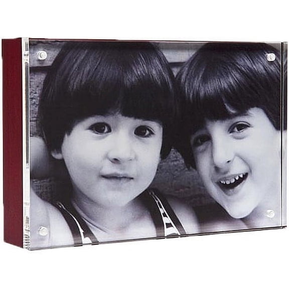 The original acrylic MUSEUM MAGNET 3one-half inchx5 FRAME with mahogany back - 3.5x5