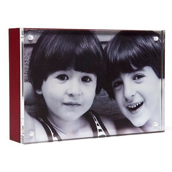 The original acrylic MUSEUM MAGNET 5x7 FRAME with mahogany back - 5x7