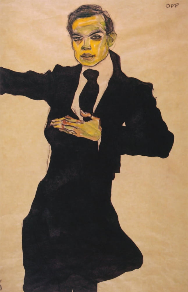 The painter Max Oppenheimer 1910 Canvas Art - Egon Schiele (18 x 24)