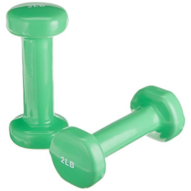 The pair of VinylCoated Dumbbells 2pound, easygrip, weights are