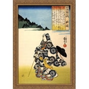 The poetess Ukon 28x40 Large Gold Ornate Wood Framed Canvas Art by Utagawa Kuniyoshi