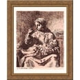 thumbnail image 1 of The porridge 20x24 Gold Ornate Wood Framed Canvas Art by Millet, Jean Francois, 1 of 2