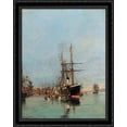 thumbnail image 1 of The port of Piraeus 28x34 Large Black Ornate Wood Framed Canvas Art by Konstantinos Volanakis, 1 of 2