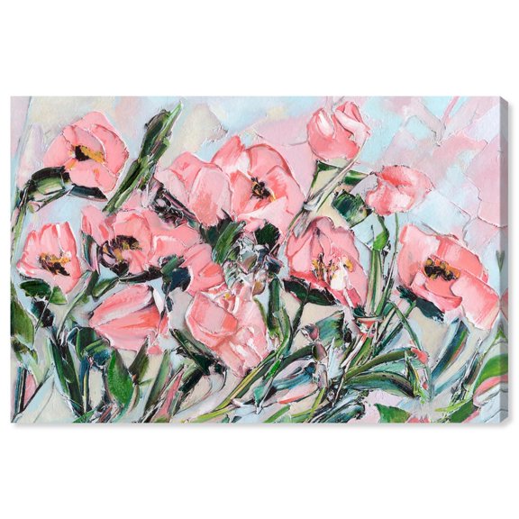 The powers of Flowers Canvas Print Pink Floral Wall Art by Art Remedy, Gallery Wrapped, 15 x 10