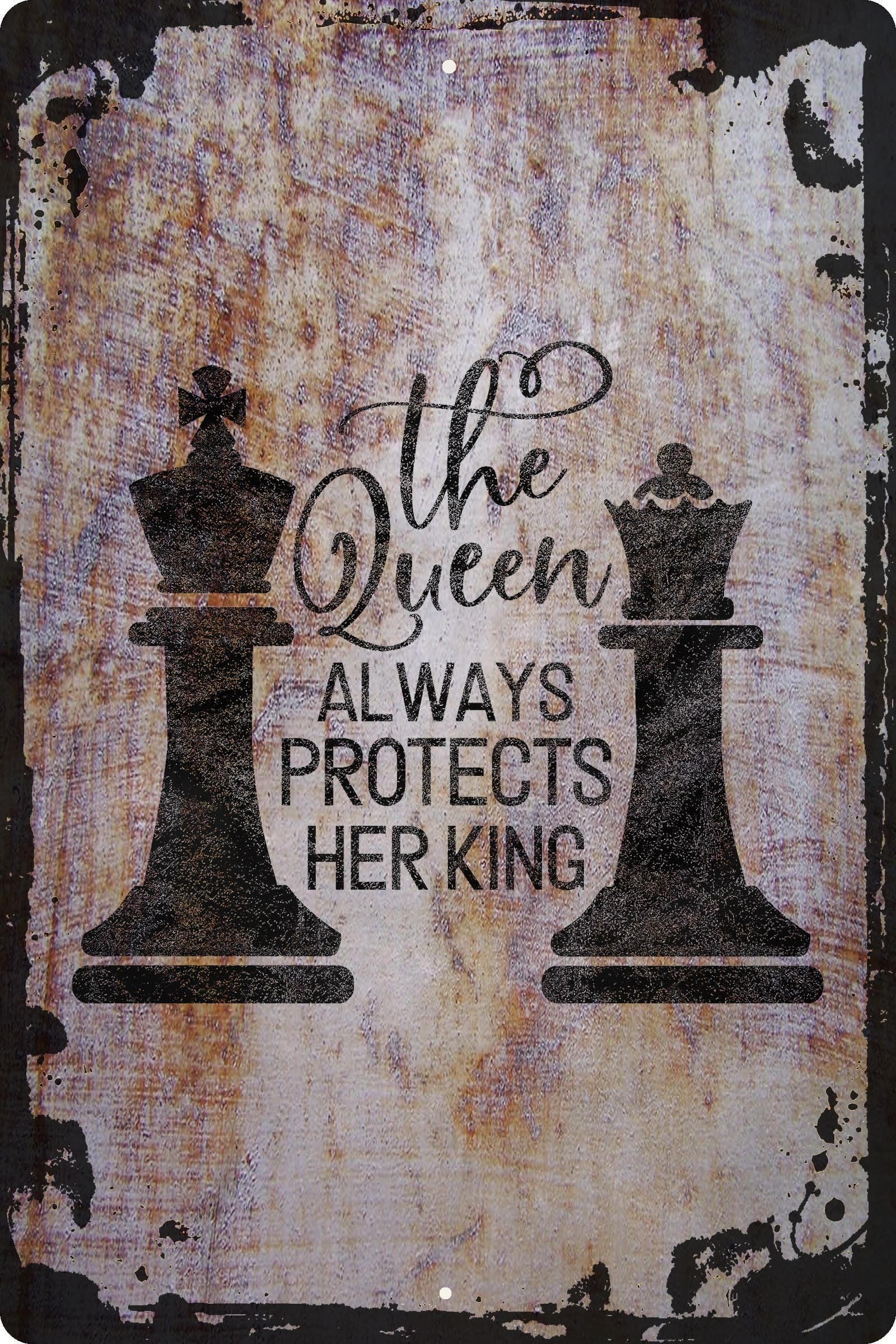 The queen always protects her king chess pieces match game Beige
