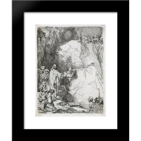 The raising of Lazarus 20x24 Framed Art Print by Rembrandt