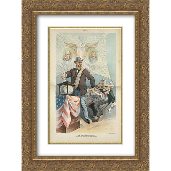 The real German-American 20x24 Double Matted Gold Ornate Framed Art Print