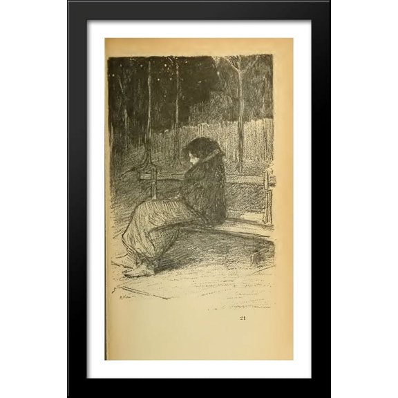 The red star - L'Etoile Rouge 24x40 Large Black Wood Framed Print Art by Theophile Steinlen
