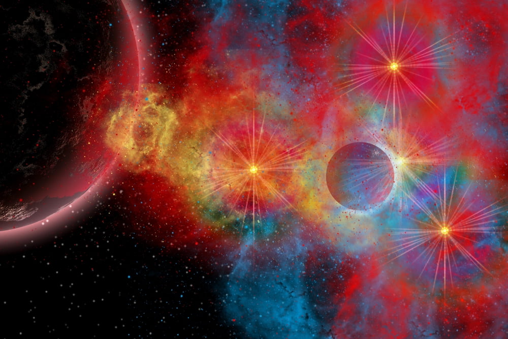 The remains of a supernova give birth to new stars Canvas Art - Mark StevensonStocktrek Images (18 x 12)