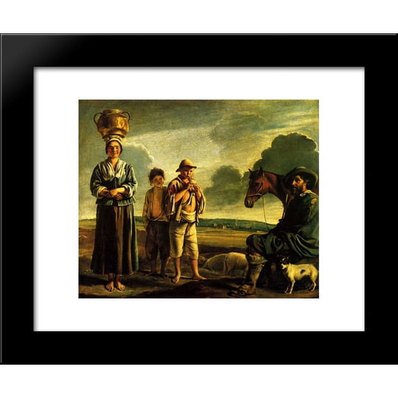 The rest of the rider 20x24 Framed Art Print by Le Nain brothers