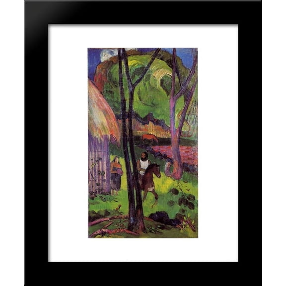 The rider in front of the hub 20x24 Framed Art Print by Paul Gauguin