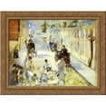 thumbnail image 1 of The road menders, Rue de Berne 24x20 Gold Ornate Wood Framed Canvas Art by Manet, Edouard, 1 of 2