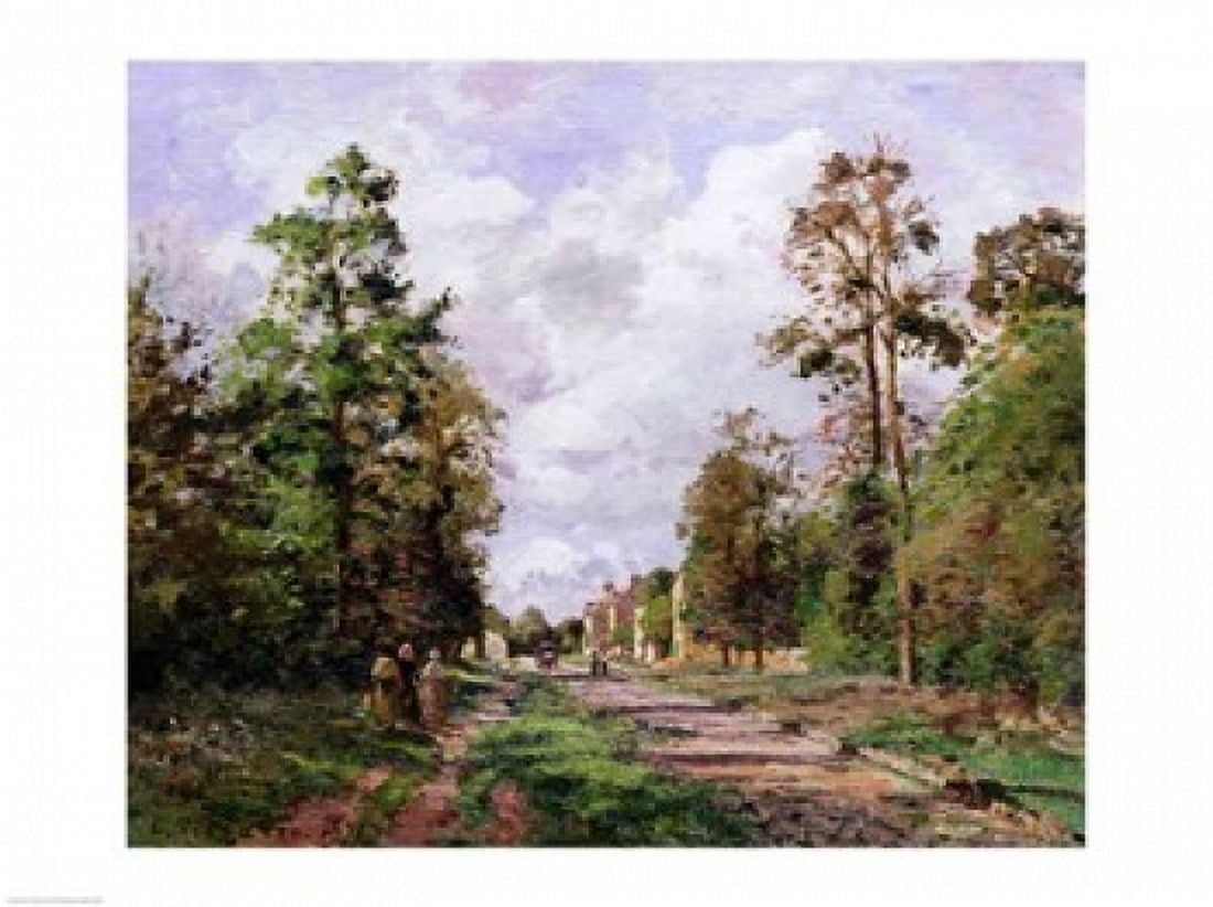 The road to Louveciennes at the edge of the wood 1871 Canvas Art - Camille Pissarro (24 x 18)