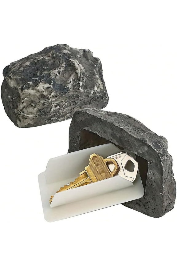 2pcs Hide a Key Outdoor in a Fake Rock,Looks & Feels Like Real Stone - Safe for Outdoor Garden Weather Resistant Yard Decorations Holds Standard Sized Spare Keys